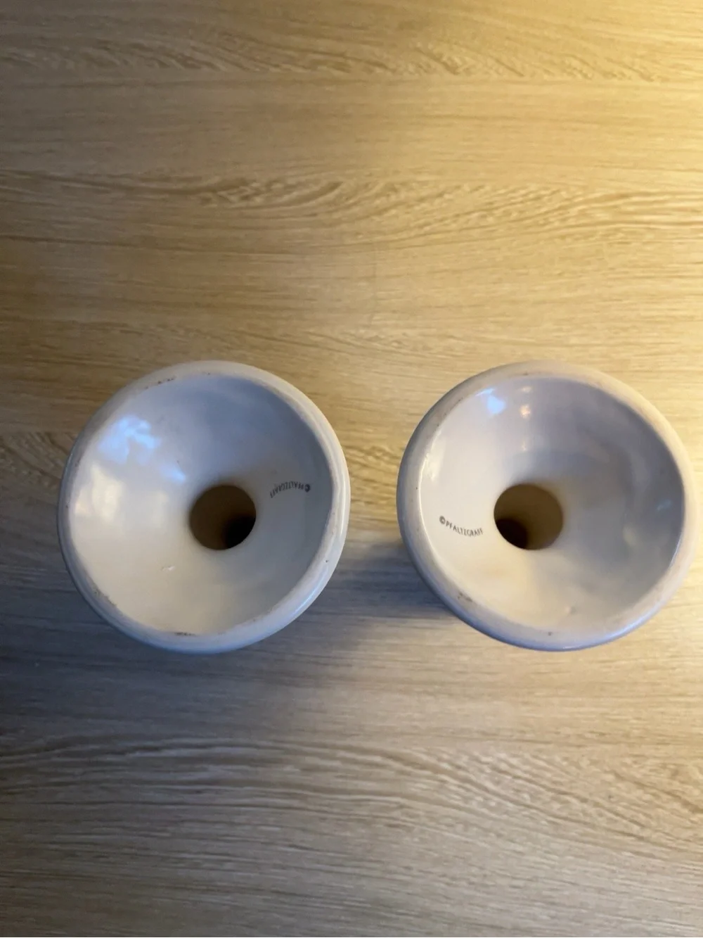 Vintage Pfaltzgraff Floral Ceramic Candlestick Holders Pair 5” White Blue Pink